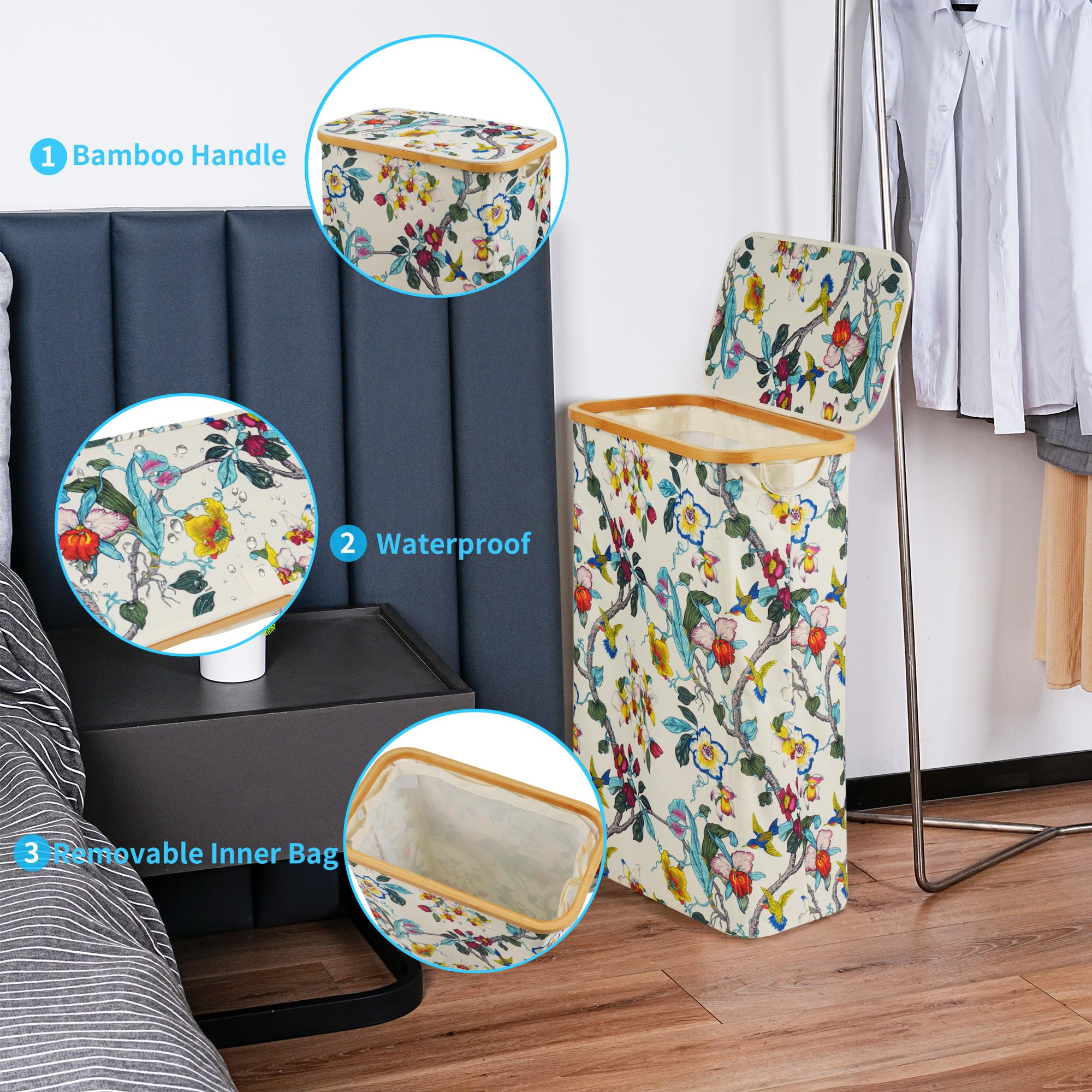 efluky slim laundry basket 600D Oxford fabric for durable daily use