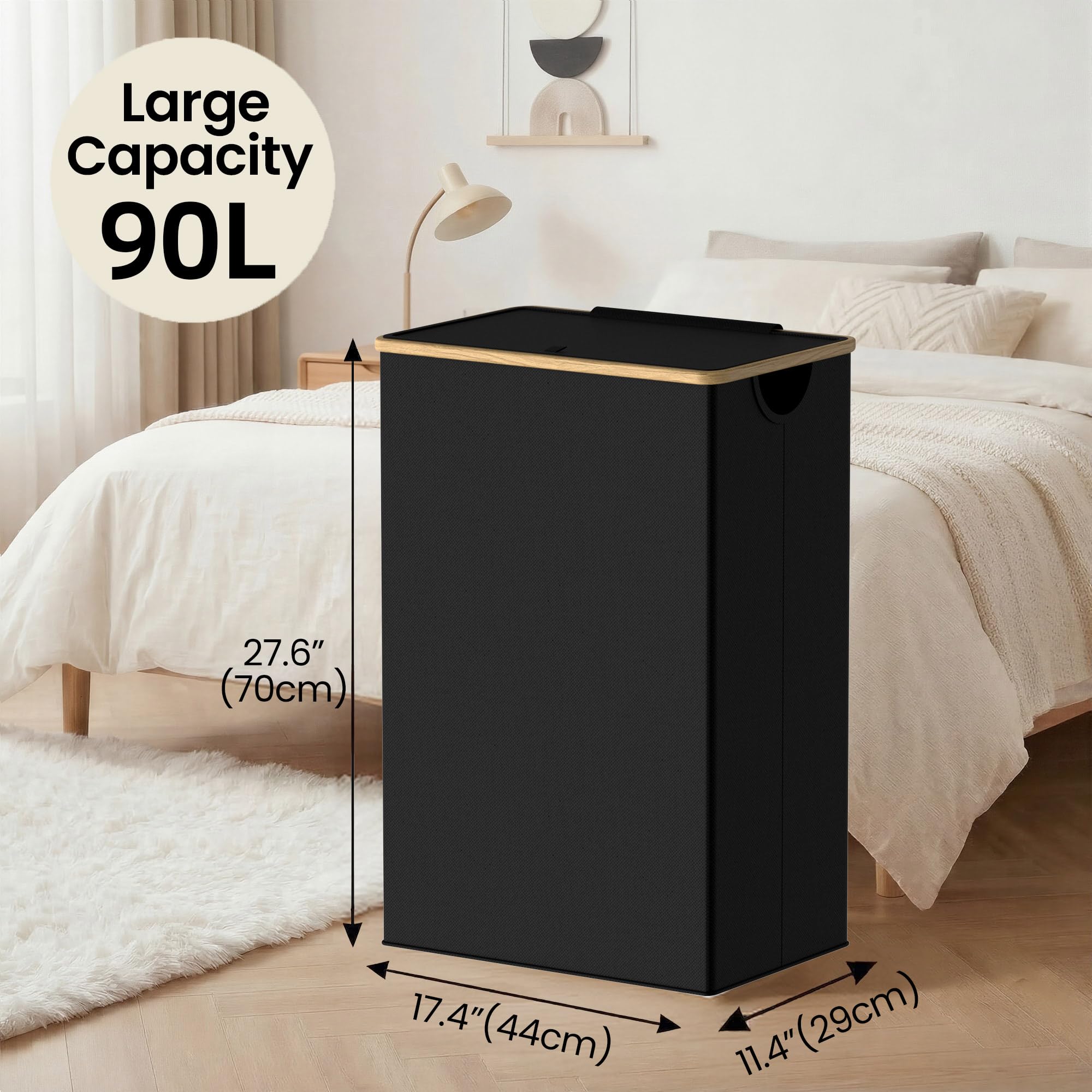 efluky slim laundry basket with Oxford fabric for durable daily use.