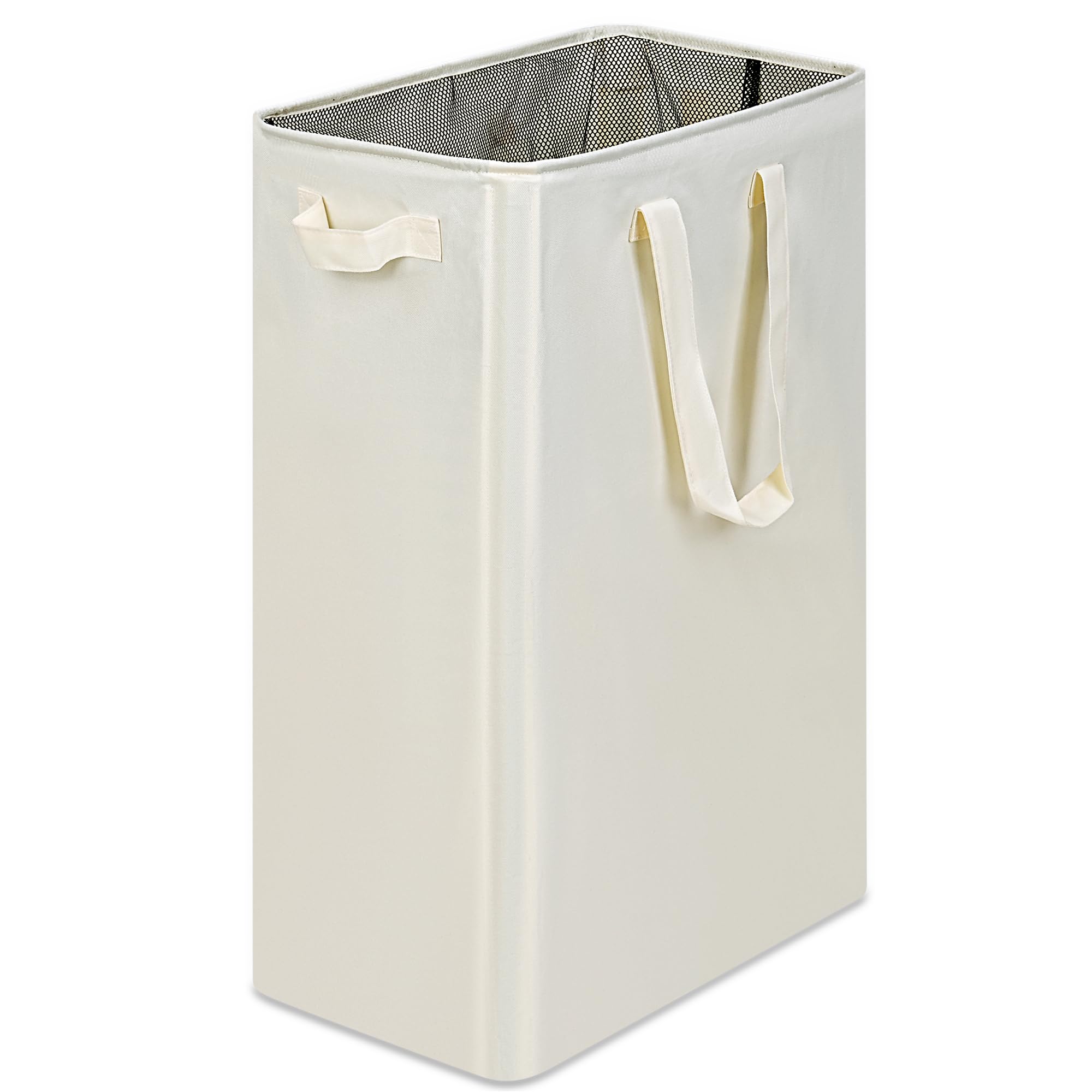 efluky Slim Laundry Basket side view highlights slim profile for tight spaces.