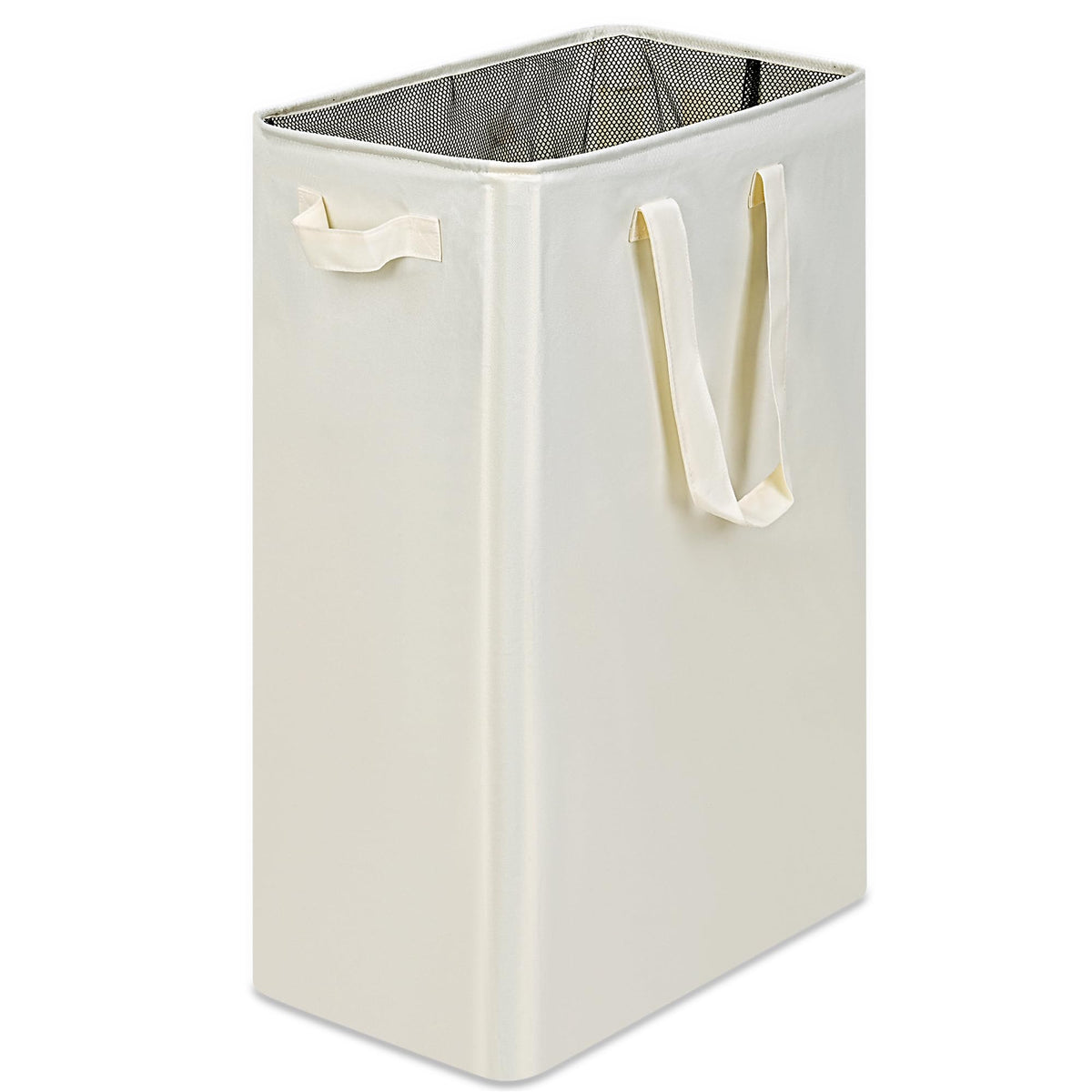 efluky Slim Laundry Basket side view highlights slim profile for tight spaces.