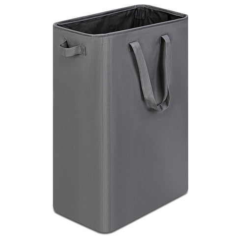 efluky Slim Laundry Basket side view demonstrates a slim footprint for tight spaces.
