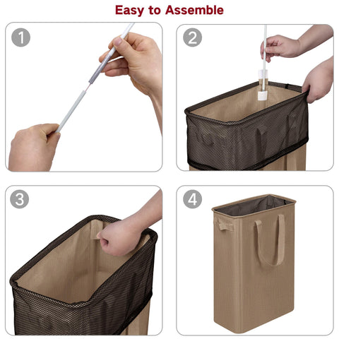 efluky slim-profile basket fits tight spaces beside appliances.