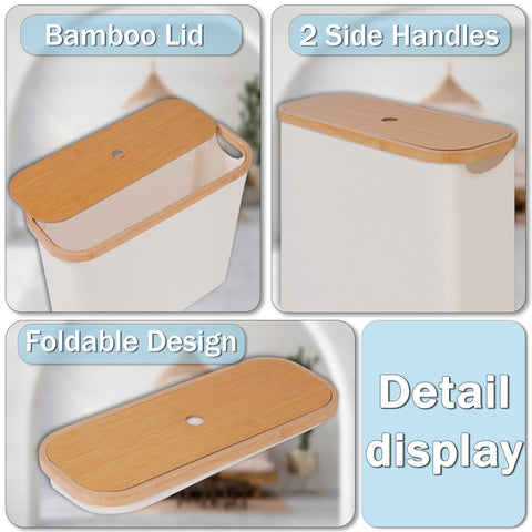 efluky toilet paper basket with bamboo handle for easy moving