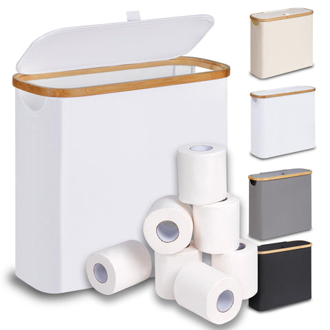 efluky toilet paper basket with closed lid keeping rolls tidy and protected