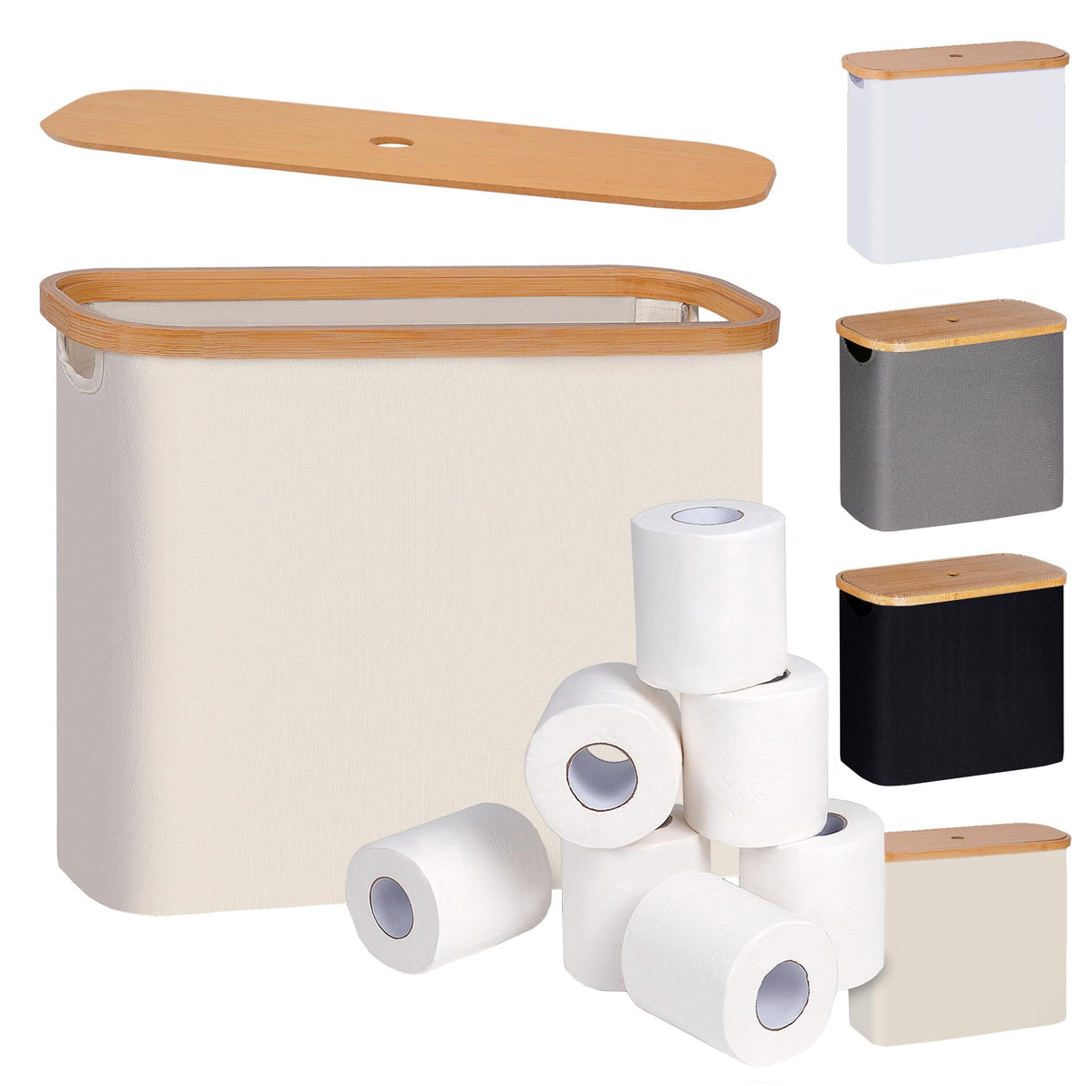 efluky toilet paper basket with lid keeps rolls organized and accessible