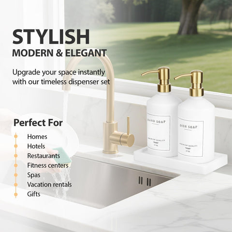 Eggs Sound Gold design complements modern kitchen and bathroom decor.