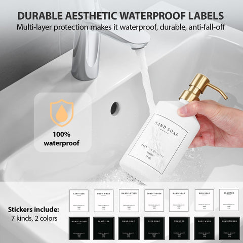 Eggs Sound Gold labels showcase 14 waterproof options for customization.