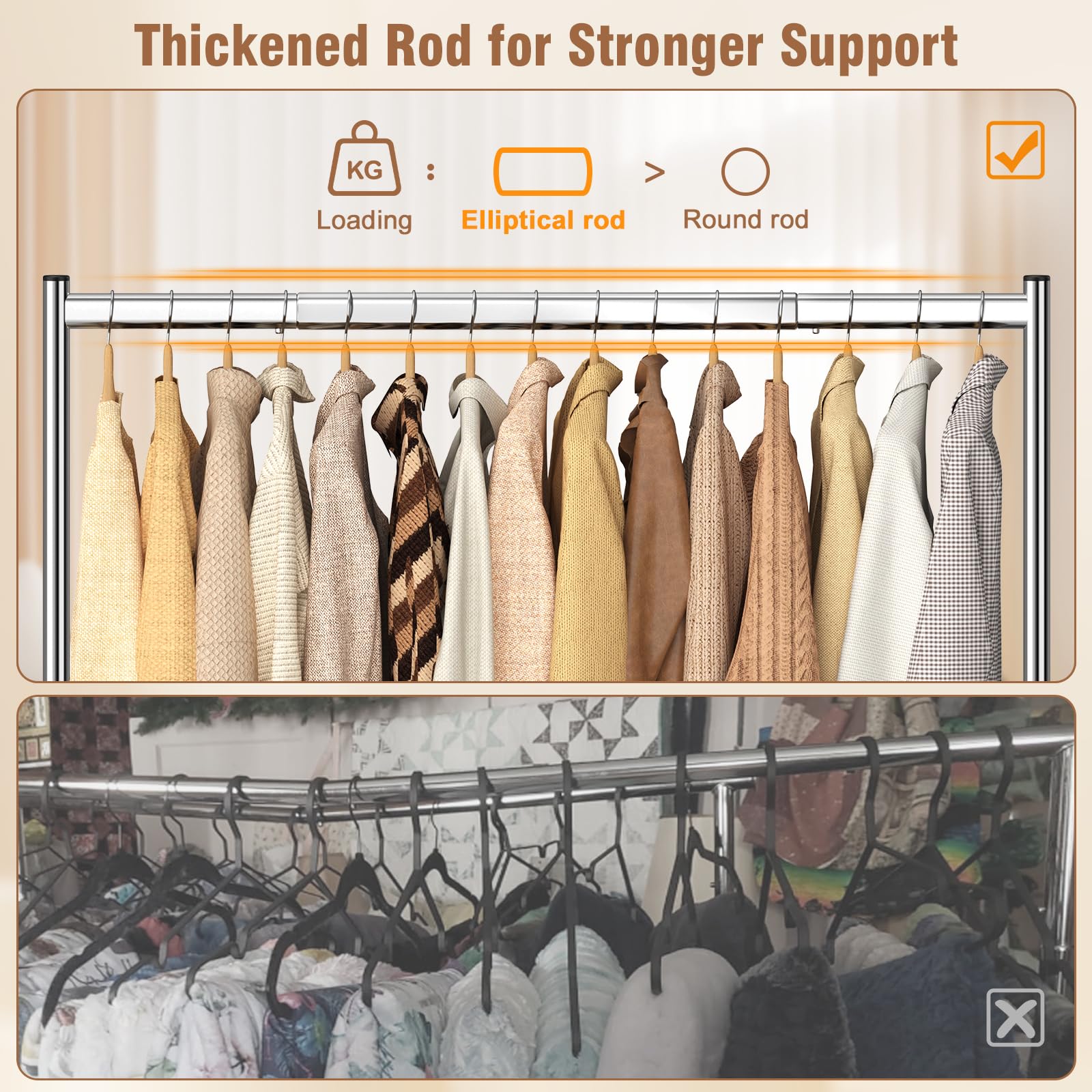 EAGMAK 47.2-inch long rack maximizes space for bulky items