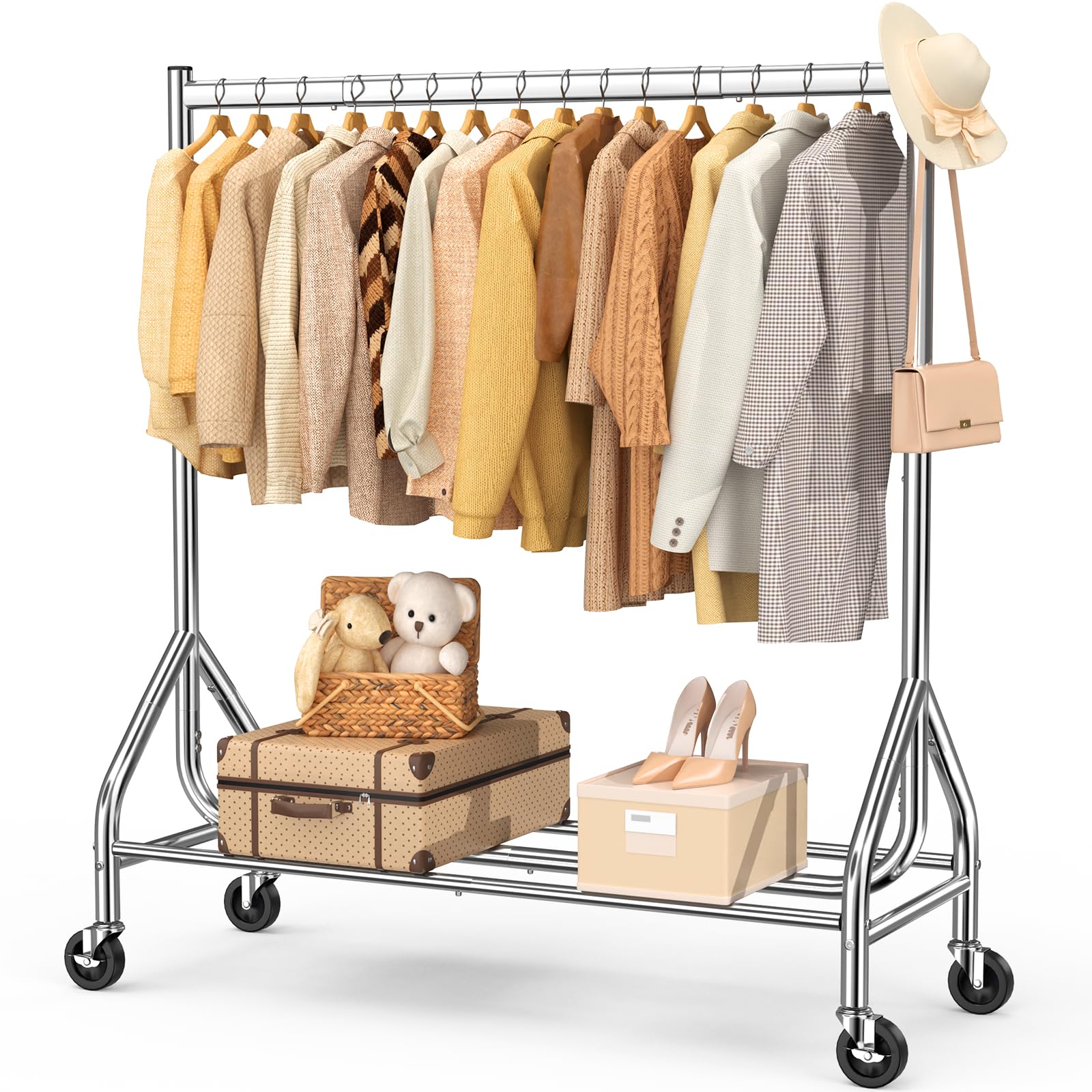 EAGMAK heavy-duty clothes rack with 420 lbs load for sturdy storage