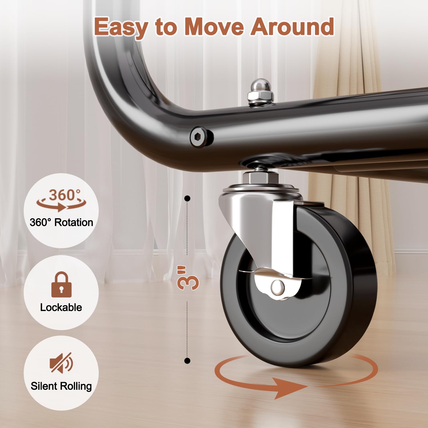 EAGMAK lockable wheels enable secure placement and easy movement.