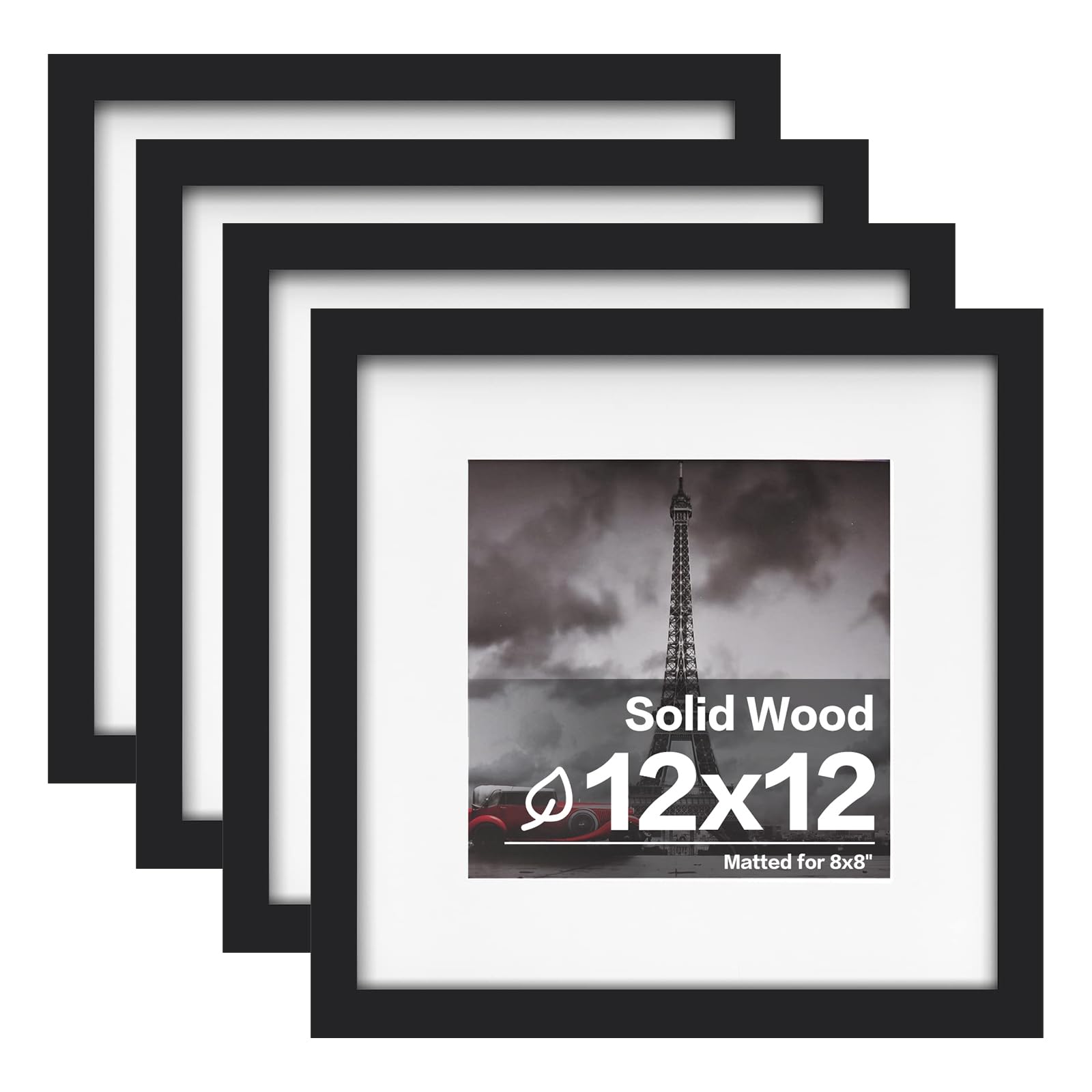 Egofine 12x12 frame front view in black for wall display