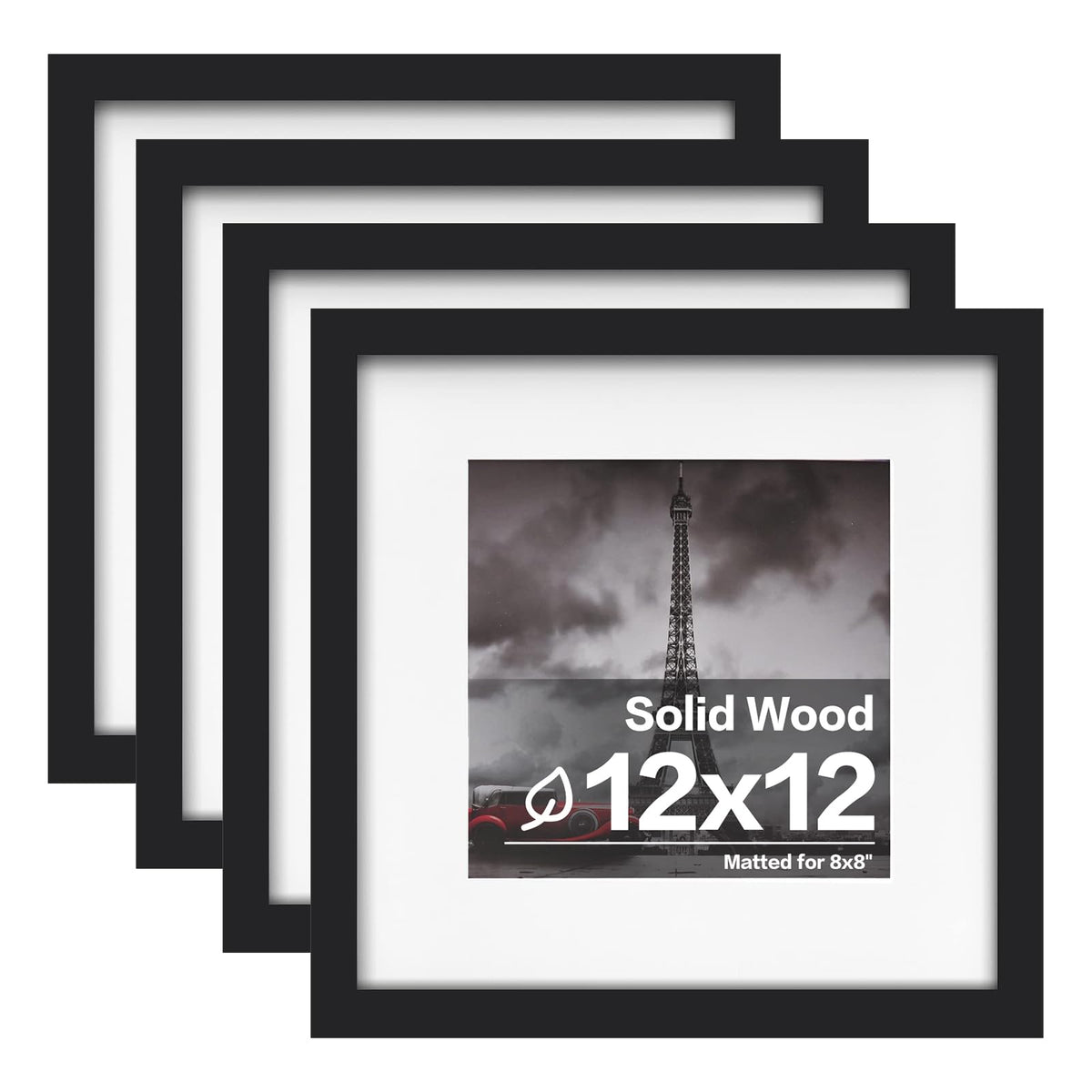 Egofine 12x12 frame front view in black for wall display