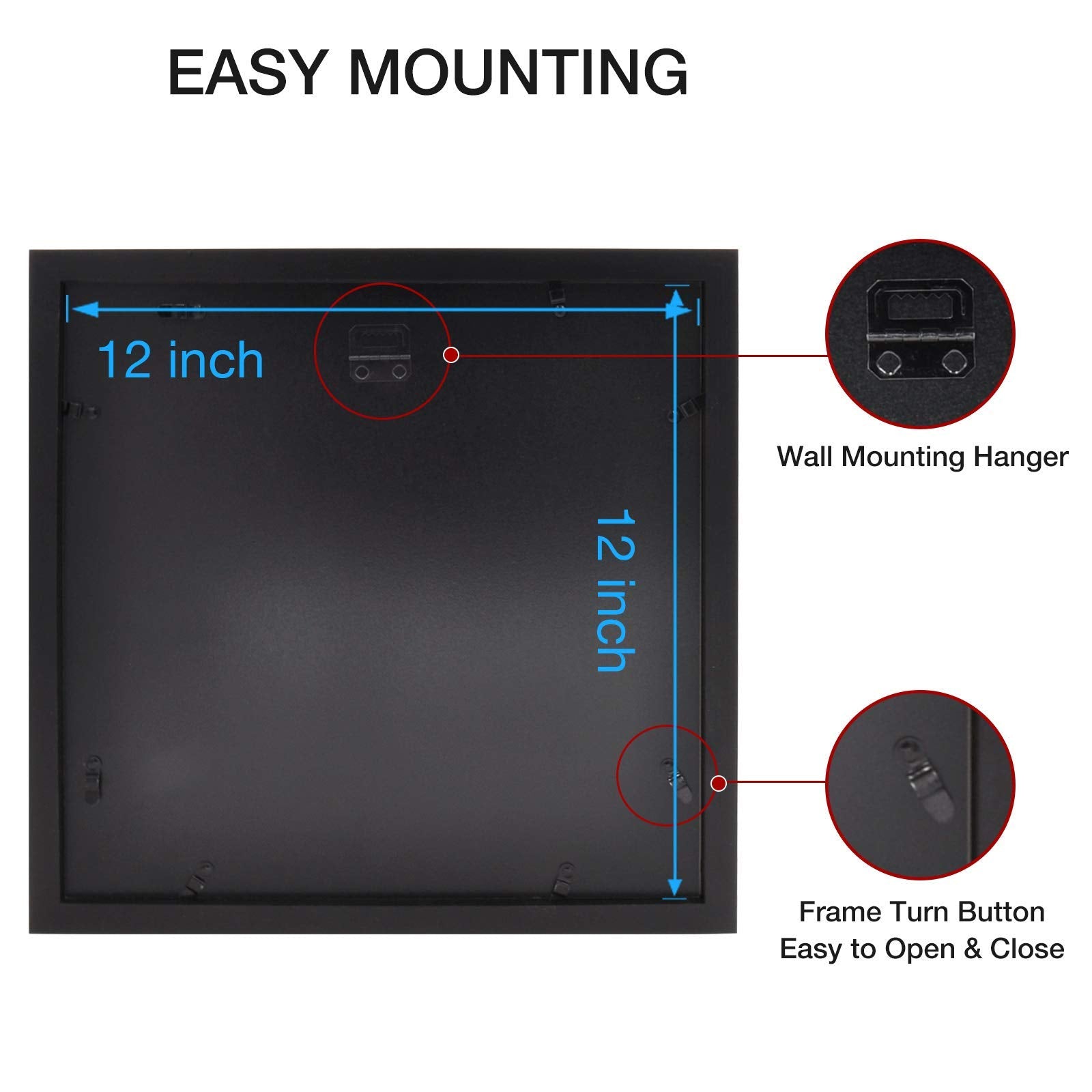 Egofine 12x12 frame wall mounting ready for quick hanging