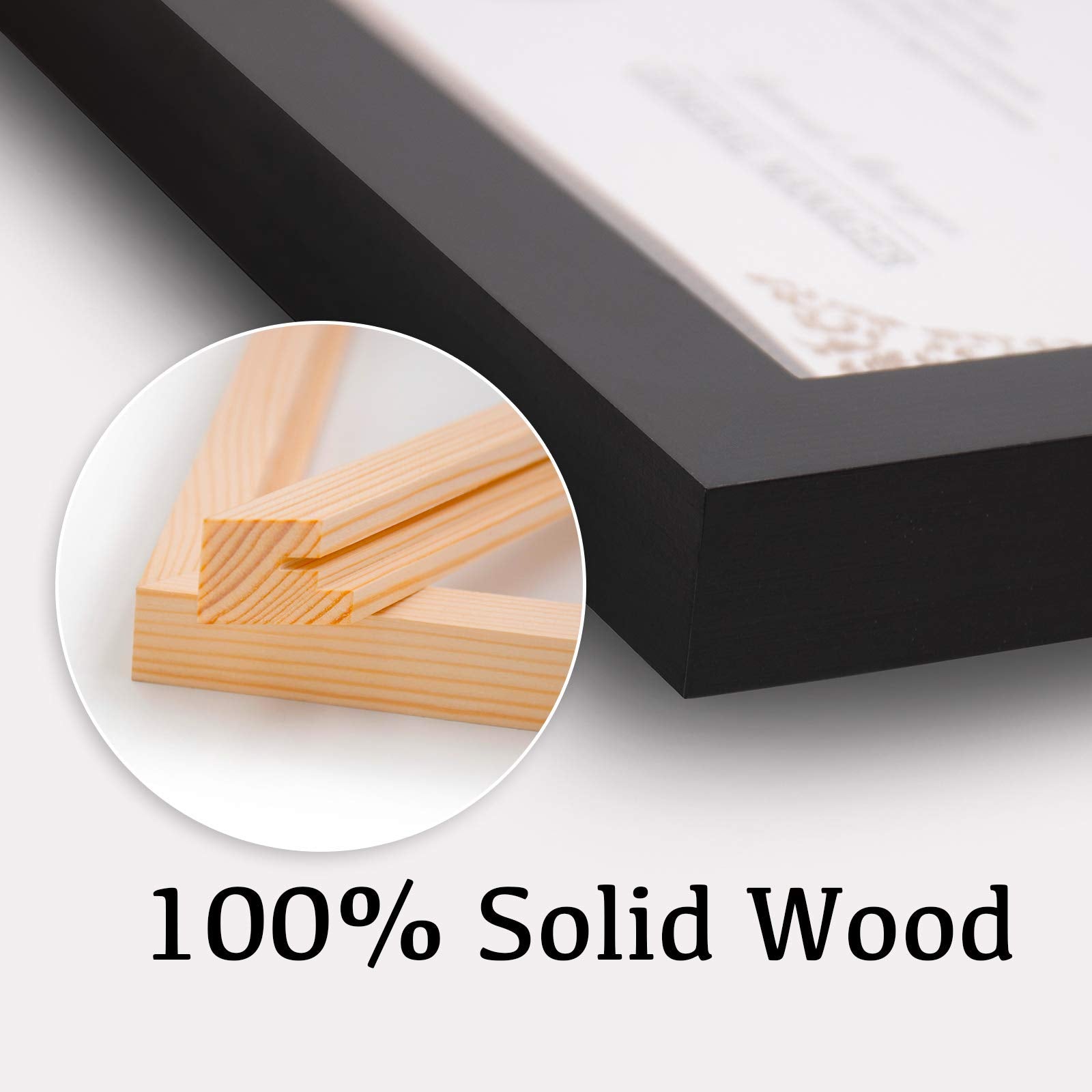 Egofine 12x12 frame wood grain closeup showing durable pine