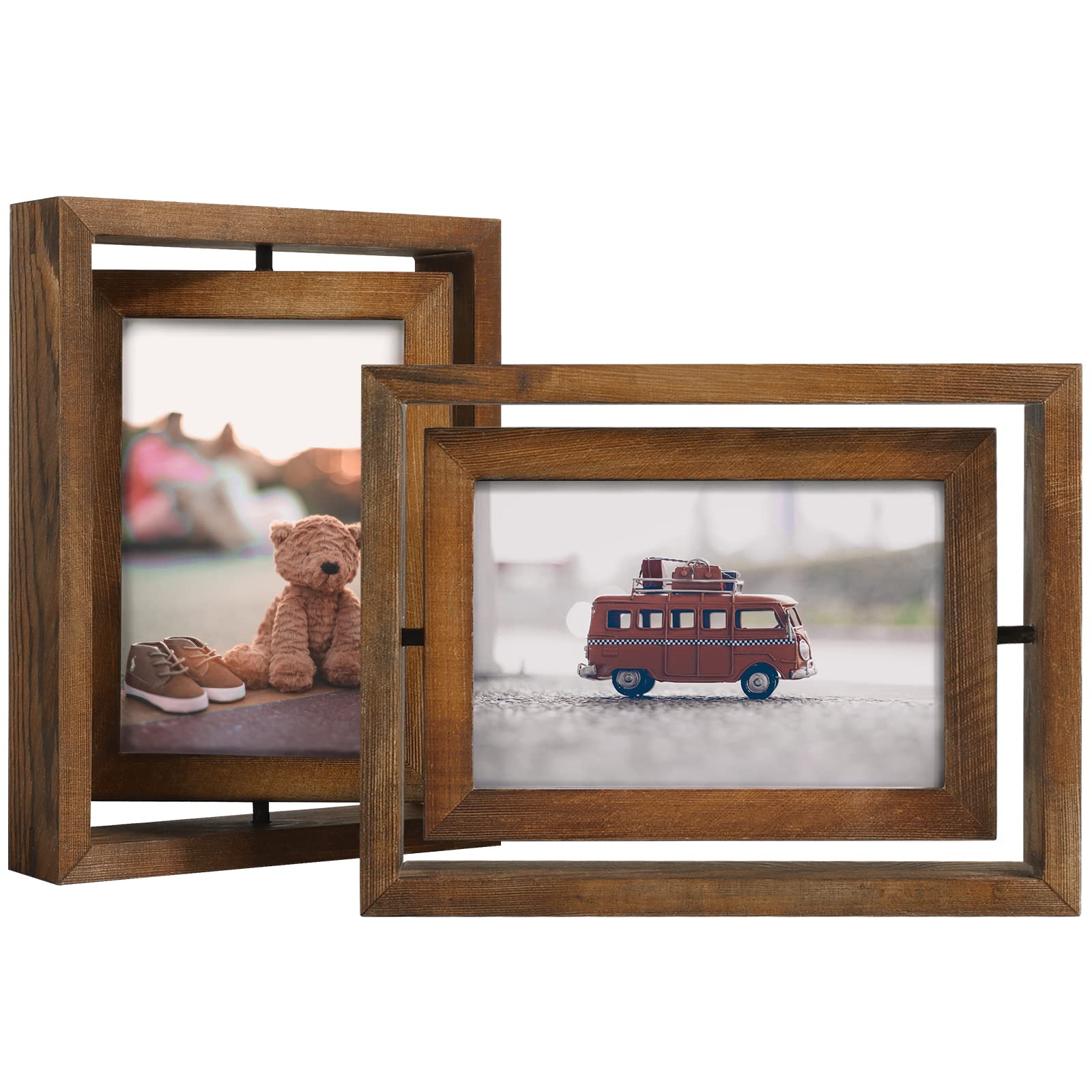 Egofine 2-pack rotating frame front view with dual 4x6 displays