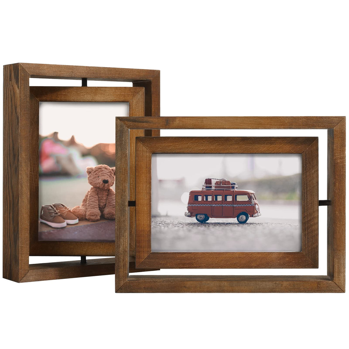 Egofine 2-pack rotating frame front view with dual 4x6 displays