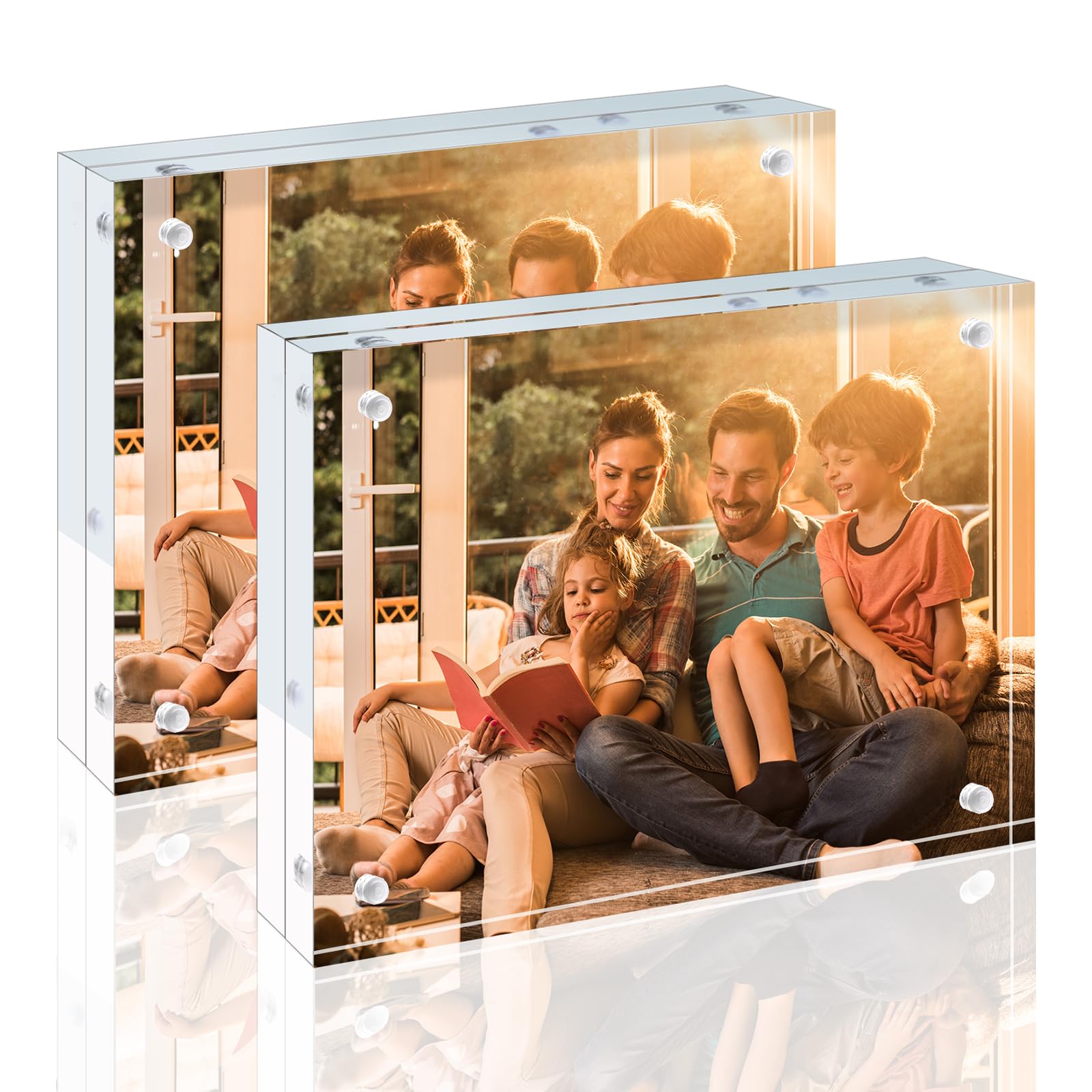 Egofine 5x7 acrylic frame front view with double-sided display for memories