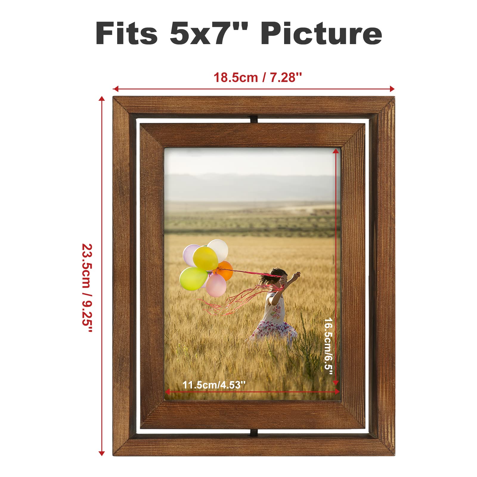 Egofine rotating frame back view shows two-sided display