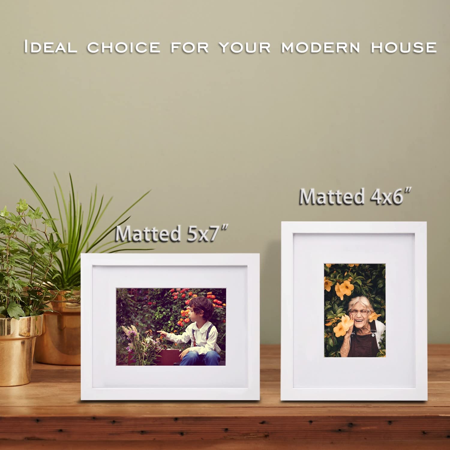 Egofine 8x10 frame with 5x7 mat inset showcasing flexible sizing