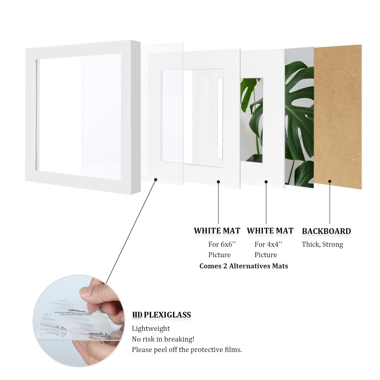 Egofine plexiglass clear panel protects photos with crystal clarity