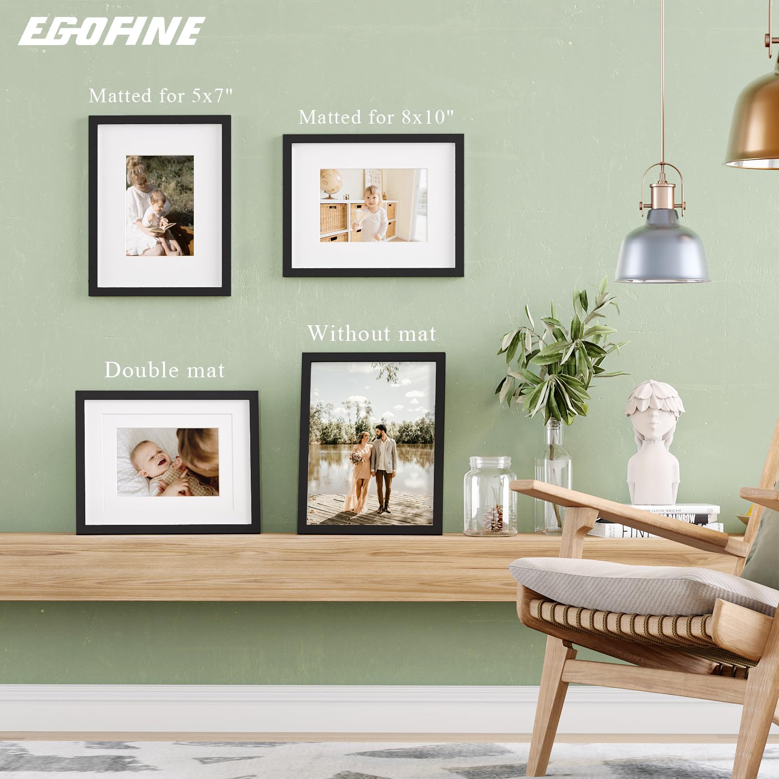 Egofine wall-mountable 11x14 frame on wall