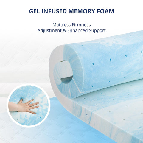 EGOHOME topper non-slip back with elastic straps keeps in place for undisturbed sleep.