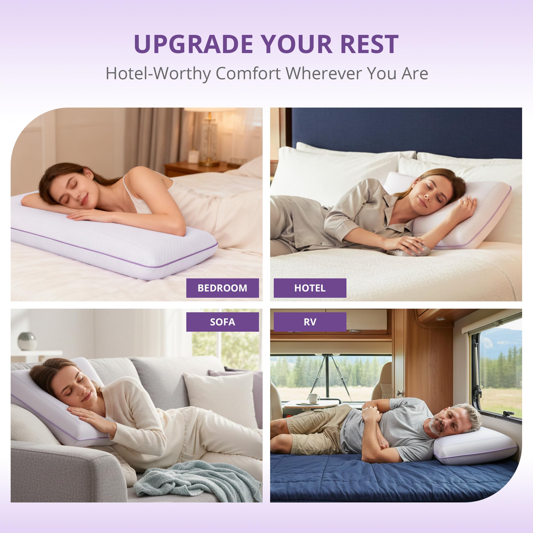 EGOHOME cooling pillow breathable fabric promotes airflow and warm-night comfort
