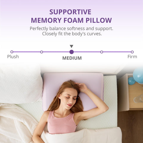 EGOHOME cooling pillow memory foam core contouring to head and neck for proper support