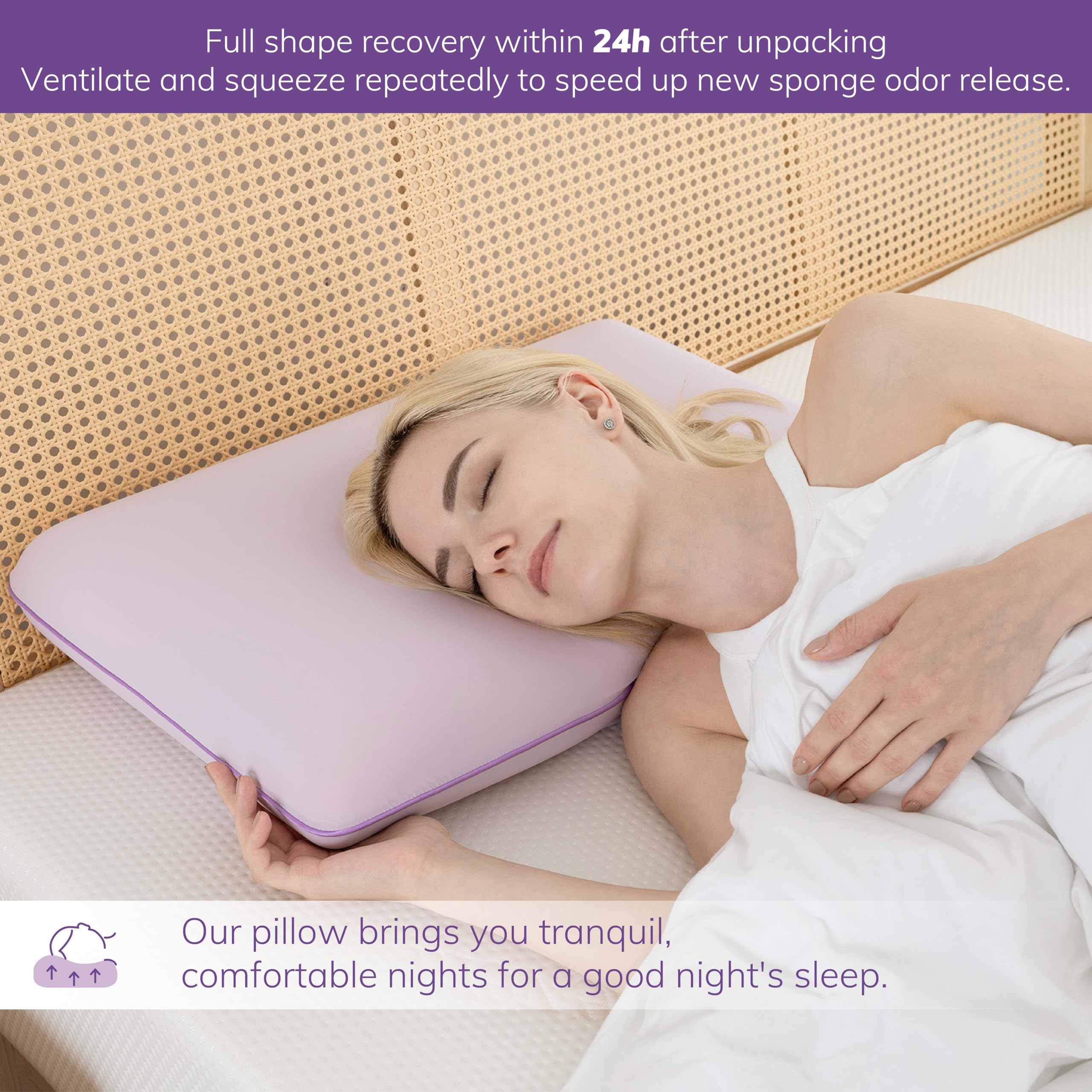 Egohome neck-support illustration for ergonomic alignment.