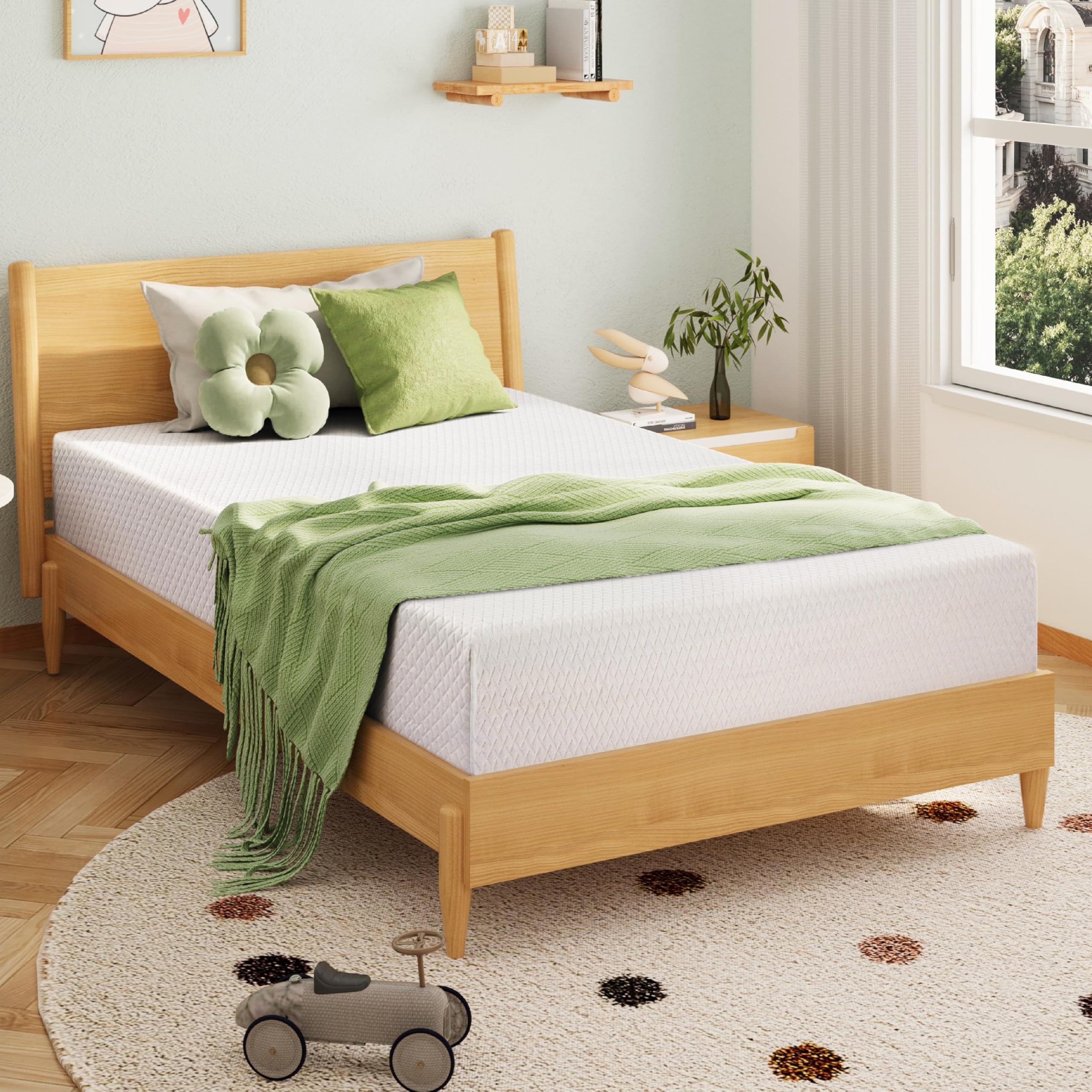 EGOHOME Twin XL memory foam mattress 6-inch profile for balanced support.