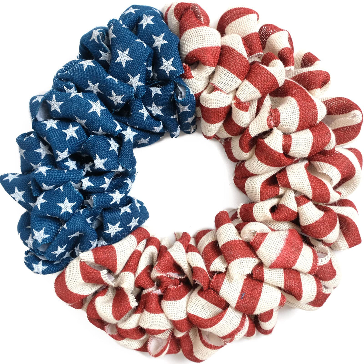 egolot 20-inch patriotic burlap wreath for the front door enhances curb appeal.