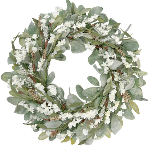 egolot 22in lamb ears leaves wreath front door decor enhances curb appeal year-round.