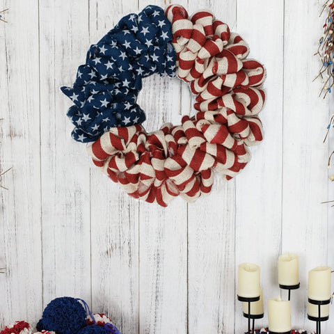 egolot 4th of July burlap striped design for festive décor.