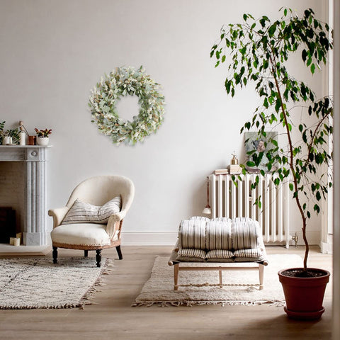 Egolot ivory flowers wreath suitable for wedding decor on doors walls or chairs