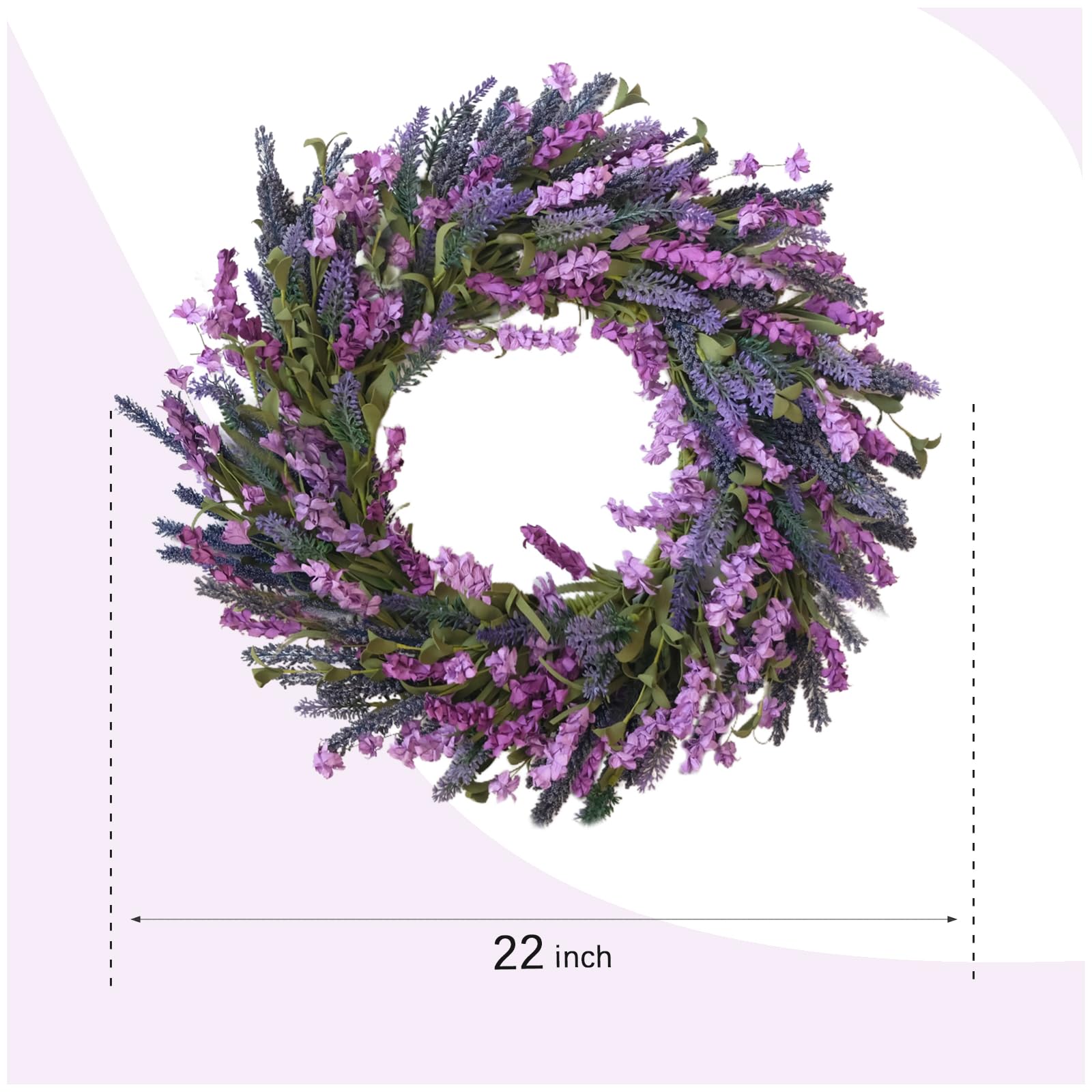 Care tips for lasting color on Egolot lavender wreath.