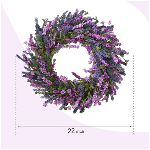 Care tips for lasting color on Egolot lavender wreath.