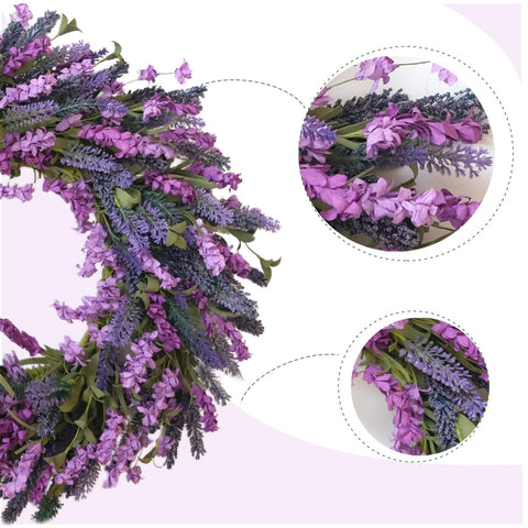 Egolot lavender wreath for entryway adds lush purple decor indoors.