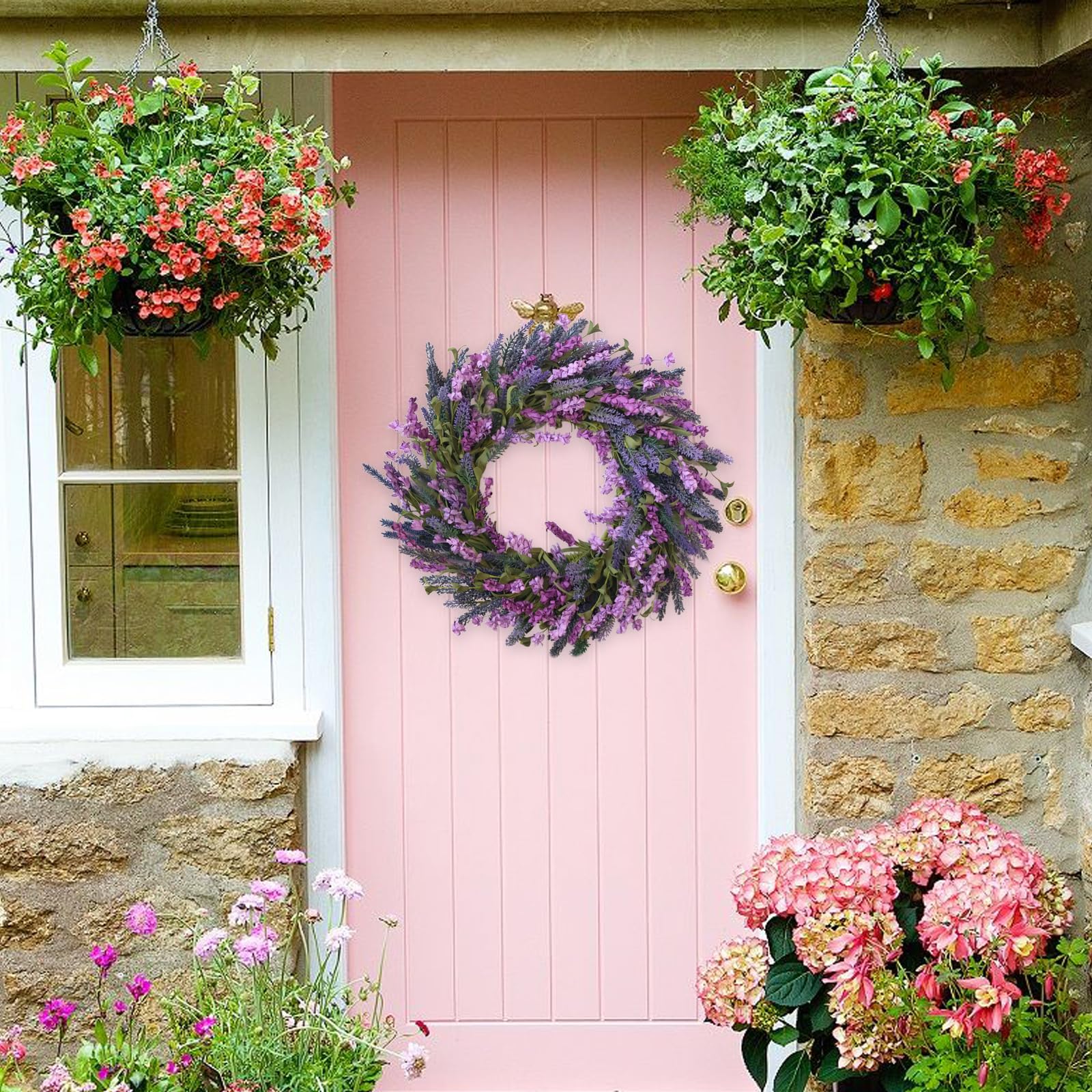 Egolot lavender wreath enhances romantic wedding or event decor.