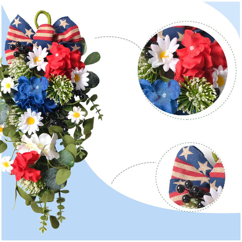 Egolot patriotic teardrop swag 2pc for versatile indoor/outdoor festive accents.