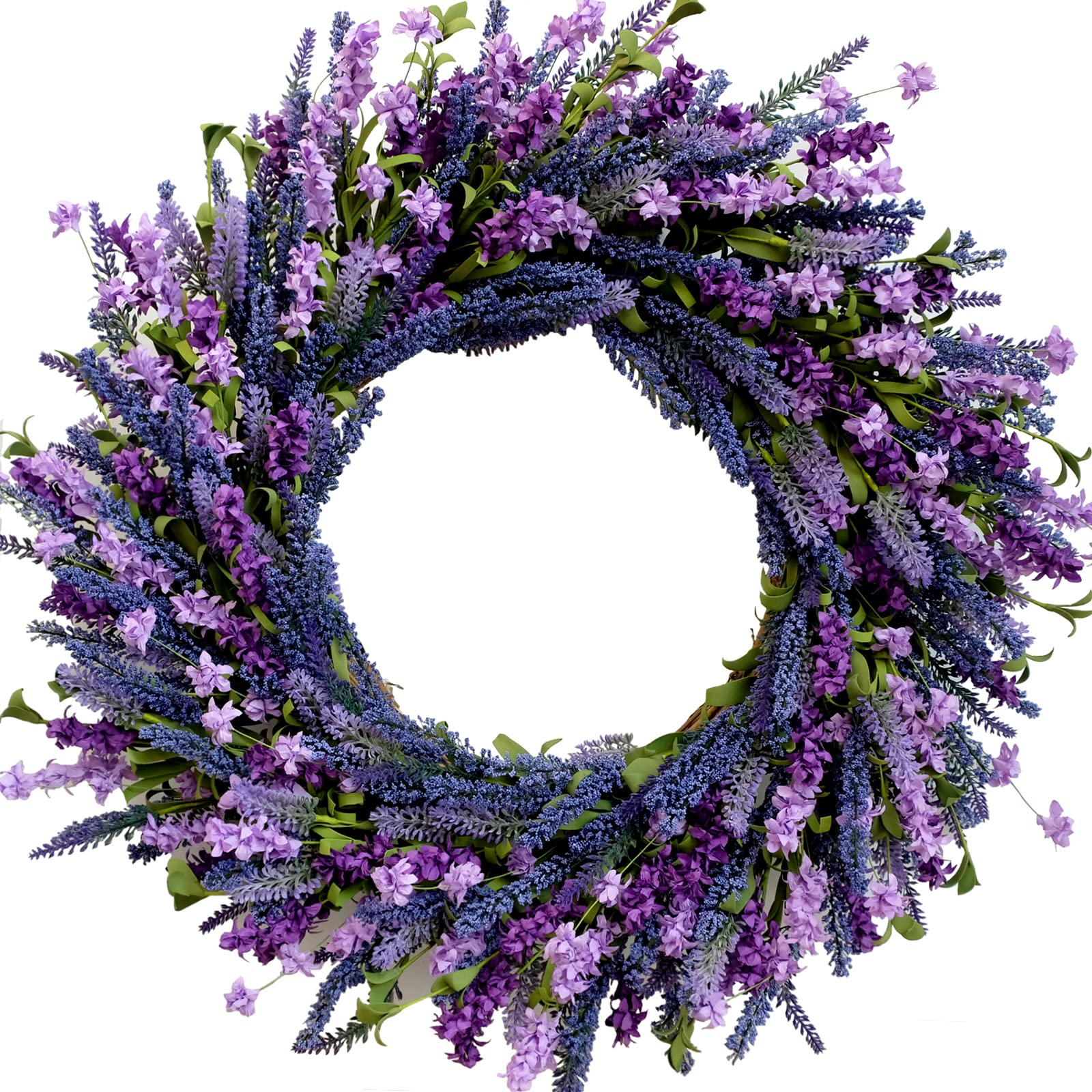 Egolot purple lavender wreath front door 26in enhances curb appeal with lush blooms