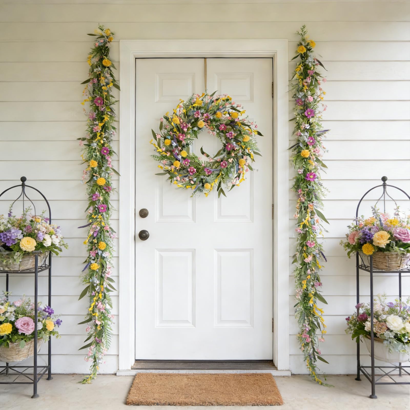Egolot silk flowers garland has lifelike texture for elegant centerpieces.