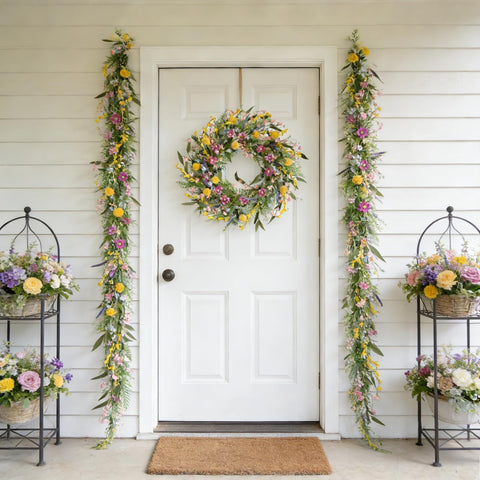 Egolot silk flowers garland has lifelike texture for elegant centerpieces.