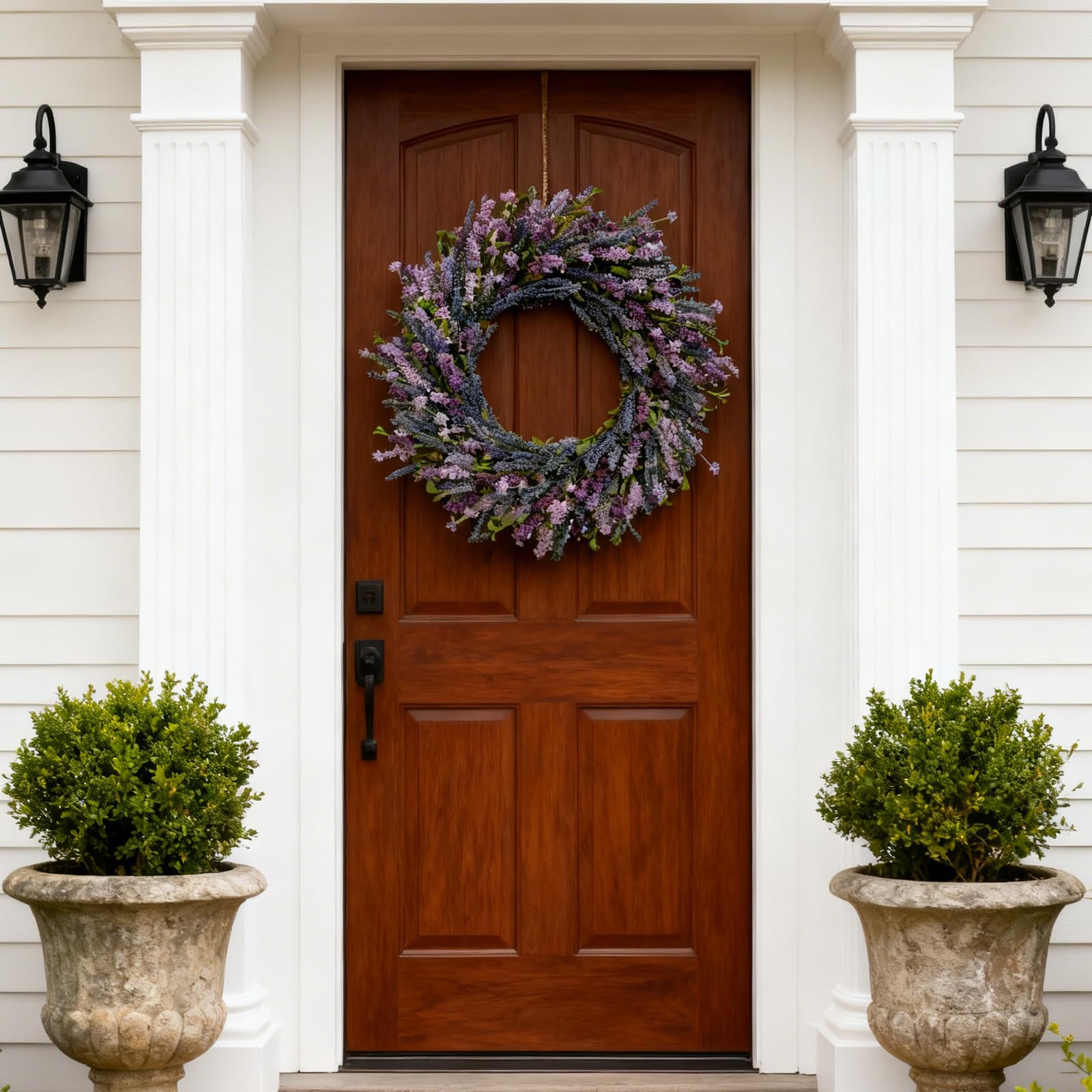 Egolot wedding purple wreath decor creates romantic ambiance for chairs and walls