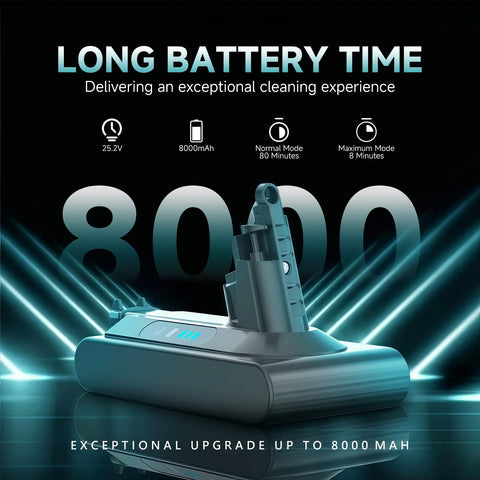 EGR Dyson V10 battery LED indicator shows charging status.
