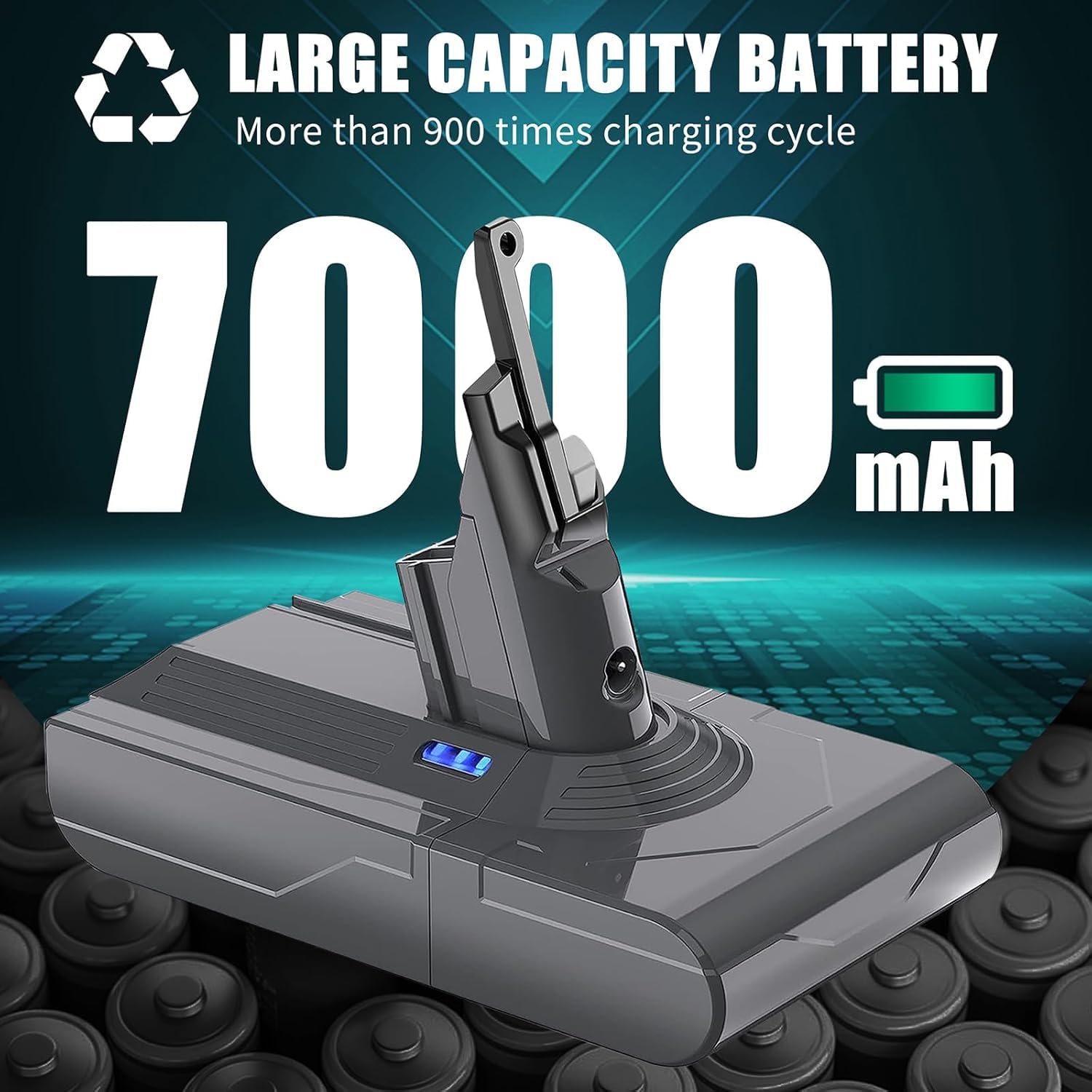 EGR Upgraded V8 battery side view shows sleek profile and durable construction.