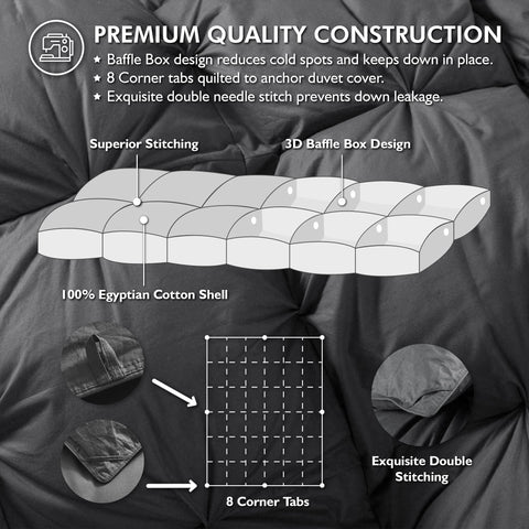 Egyptian Bedding 100% Egyptian Cotton cover delivers soft, breathable comfort