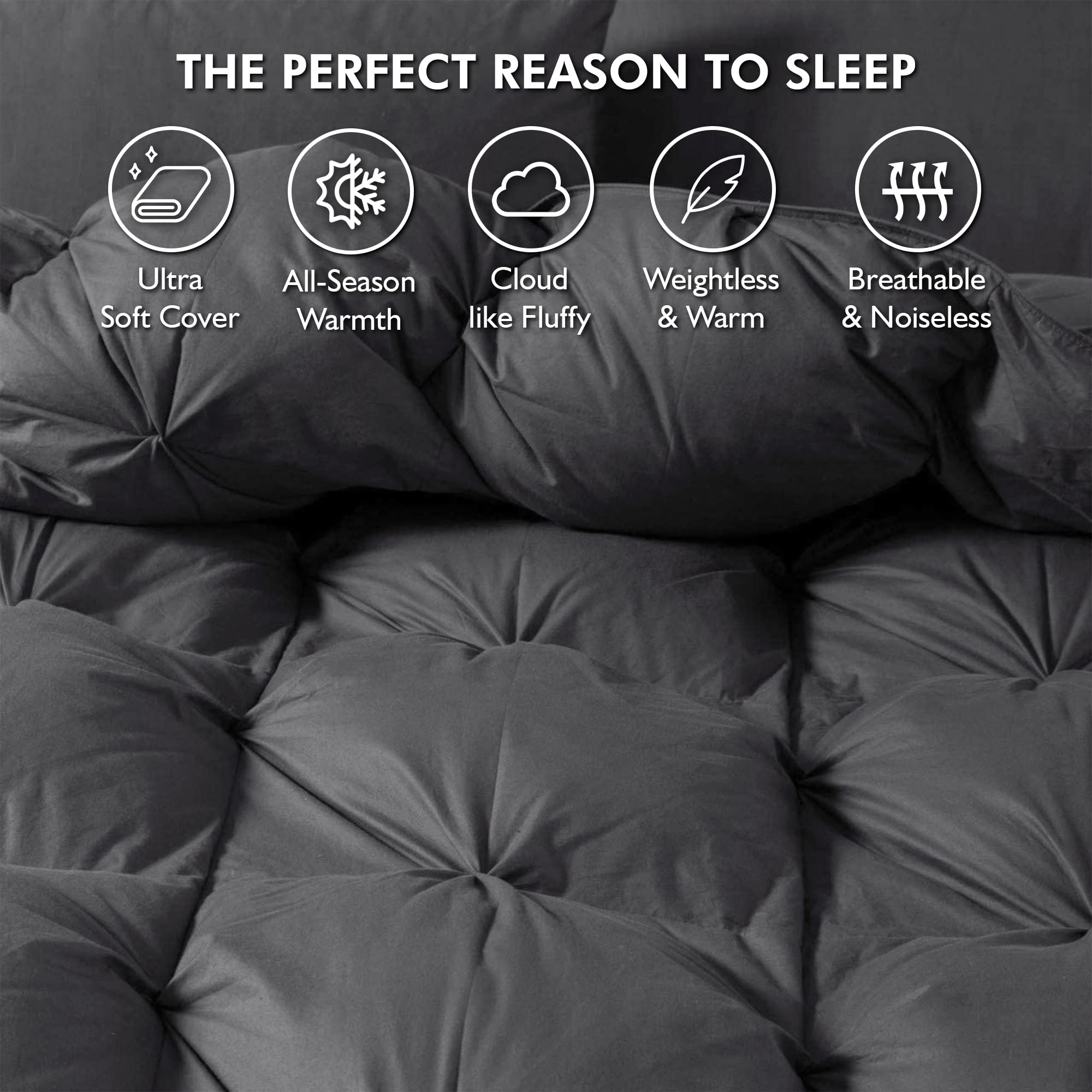 Egyptian Bedding 75 oz fill weight provides substantial warmth without bulk
