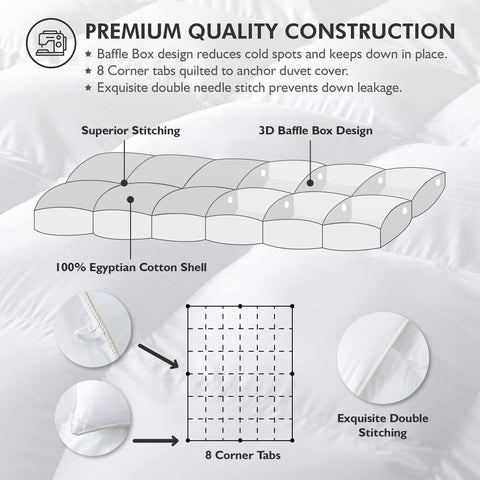 Egyptian Bedding double-needle stitching and rope piping add durability and hotel-grade finish