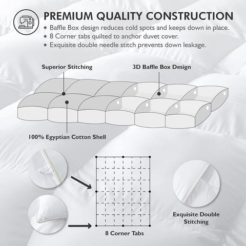 Egyptian Bedding oversized queen duvet shows soft, quiet, breathable texture for restful sleep