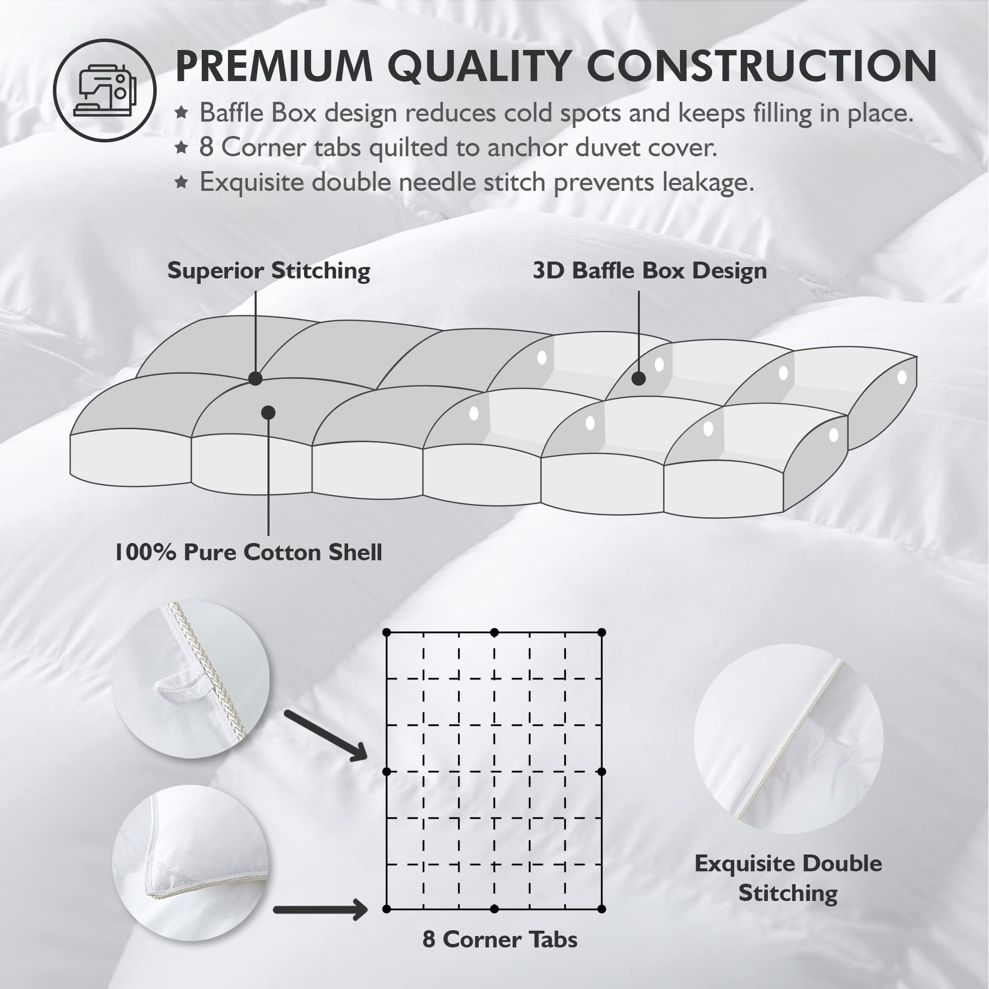 Egyptian Bedding RDS and Downpass certifications indicate ethical sourcing.